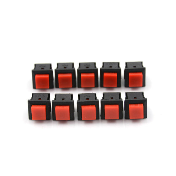 10X 125VAC 1A Red Square SPST NonLocking Reset/Self-locking Push Button Switc.AU