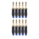 2x 6.35mm Stereo Jack Connector for DIY Microphone Audio Soldering Adapter