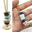 Women Long Necklace Enamel Glaze Cup Pendant Sweater Nice Accessories M5W3 H8M2