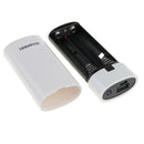 Portable USB Power Bank Battery Charger Case With LED Light White