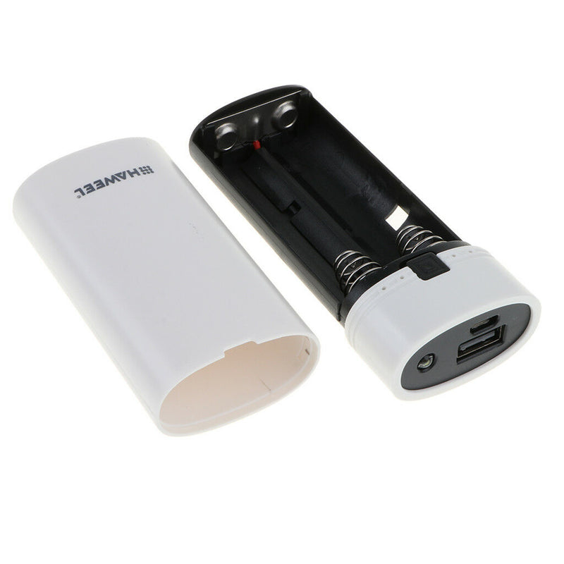 Portable USB Power Bank Battery Charger Case With LED Light White