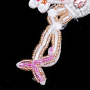Pink Swan Beaded Rhinestone Embroidered Patch Sew on Applique Clothes Decor