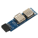 USB 2.0 9-Pin Header (2x5) to Dual USB A Female Port Adapter USB 2.0 Hub I Ty â„–[