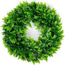 Artificial Green Leaves Wreath,Artificial Boxwood Wreath Leaf Wreath For Fr