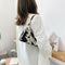 Cow Print Handbag Women PU Acrylic Chain Underarm Shoulder Bags (Beige)