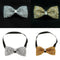 2x Men Shiny Crystal Rhinestone Bow Tie Bowties Wedding Party Necktie Adjust