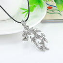 Fashion Men's Titanium Steel Dragon Pendant Necklace With Leather Chain Jewelry