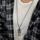 Stainless Steel Necklace Astronauts Robot Pendant Choker Hip Hop Chain Jewel%!