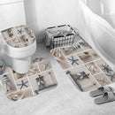 4Pcs Home Bathroom Decor Set Starfish And Fishing Nets Pattern Toilet Seat