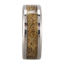 Dragon Scale Dragon Pattern Beveled Edges Celtic Rings Jewelry Wedding Band P9U5