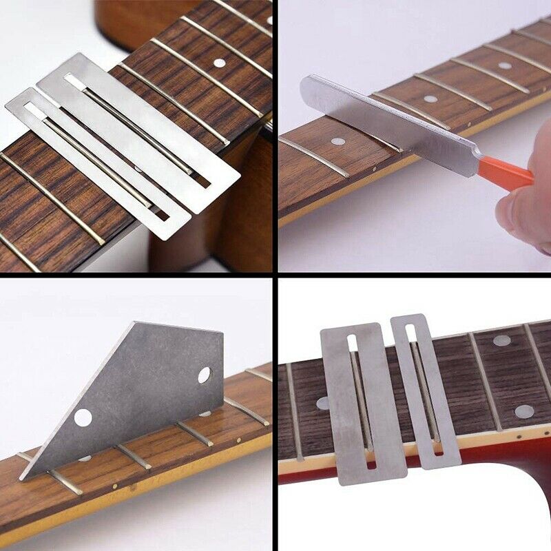 Guitar Luthier Tool Set (7 Pcs), Clean and Polish Tool Guitar Fret Crowning