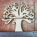 10pcs Wooden Tree Embellishments for Crafts 12.5cm Blank Wooden Tree