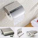 Stainless Steel Bathroom Toilet Paper Holder Roll Tissue Box Wall Mounted 3C