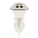 White Universal Fast 5.2 Amp Triple USB Ports Adapter Car Charger with Led
