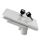 Gravity/City Water Inlet Hatch w/ Keys for RV (White)