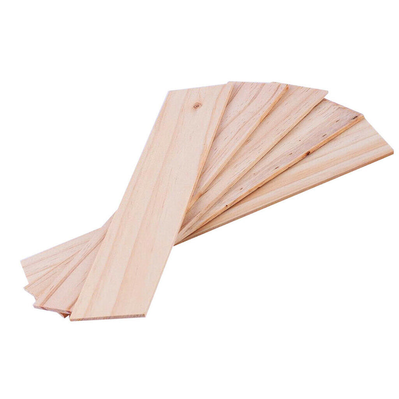 10 Pcs Natural Wooden Square Strips Board Dowel Rods Pouch
