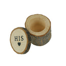 2x Wooden Rustic Wedding Engagements Ring Box Bearer Ring Holder Case Gift G Gw