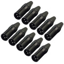 10pcs XLR 3Pin Male DIY Audio Cable Mic Connectors Solder Plug Mic Adapters