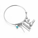 Creative Hair Dryer Scissor Comb Pendants Adjustable Bangles Bracelets Jewe OZ