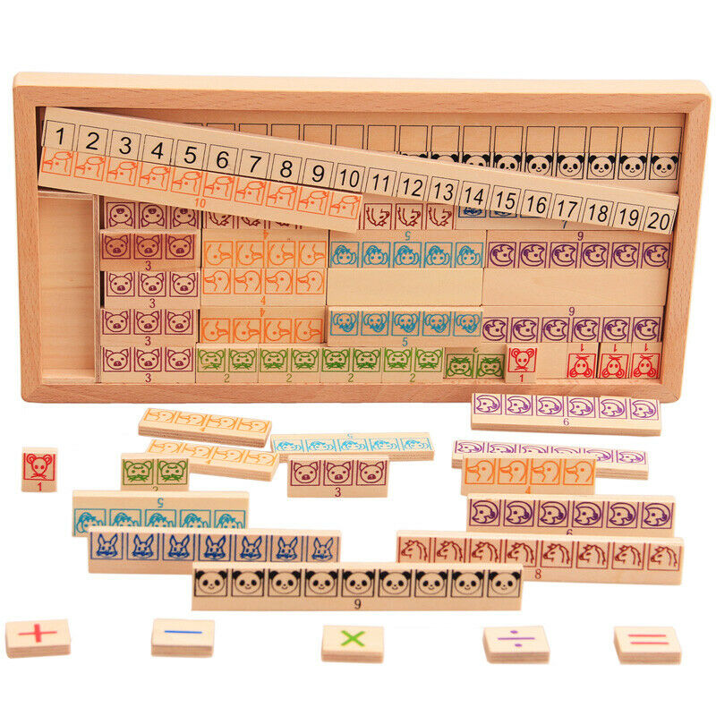 Children's Wooden Digital Toys Arithmetic Addition Subtraction Multiplicati E8W4