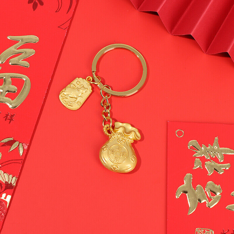 2021 Chinese Wind Ox Year lucky Bag Treasure Creative Fortune Car Keychain G Hn