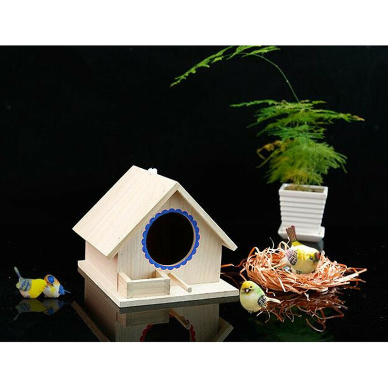 Hanging Bird House Outdoor Garden Decorative Wooden Pet Birdhouse for Bluebirds,