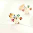 1 Pair Women Star colorful diamond stud earrings Jewelry Ear Stud Fashion