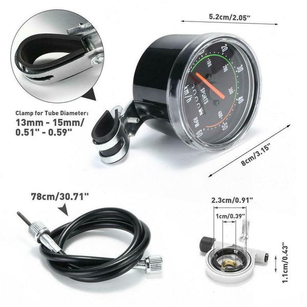 Speedometer Analog Odometer Universal Bike Computer Mechanical Cycling