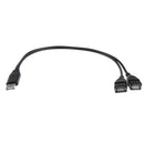 USB Male To 2Ports Female Cable Splitter  Charging Sync Wire For Laptop