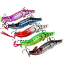 12Pcs 8Cm/14G Fishing Lure Lead Sinker Jigs Octopus Wood Shrimp Bait with S