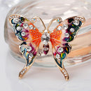Colorful Butterfly Brooch Enamel Rhinestone Men Women Pins Lapel Badge (A)