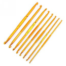 8Pcs Golden Double End Crochet Hook Bamboo Knitting Needle Set Home Weave N