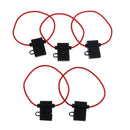 5pcs 16AWG Car Inline Blade Fuse Holder Waterproof Cap Circuit Protection