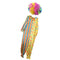 Funny Circus Clown Joker Jumpsuit Costume Christmas Outfit Colorful Afro Wig
