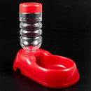 Pet Dog Cat Water Drinking Feeding Fountain Bottle Red B1W1