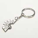 Lovers Split Yin Yang Ba Gua Tai Chi Chrome Satin Couples Key Chains Key Ring Z
