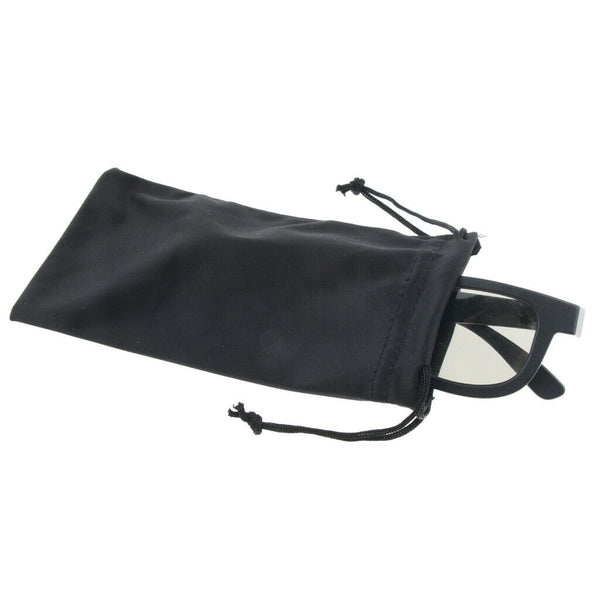 Black Soft Microfiber Drawstring Cleaning and Storage Pouch Bag for Sunglasses
