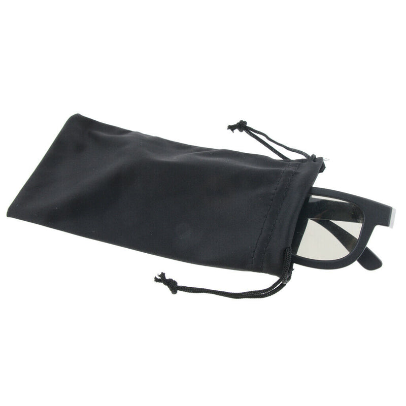 Black Soft Microfiber Drawstring Cleaning and Storage Pouch Bag for Sunglasses