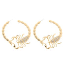 Huggie Scorpion Stripe Crystal Bamboo Hoop Hip Hop