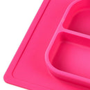 Children's Plate BPA Free Non Slip Baby Plate Silicone Plaid Placemat for C