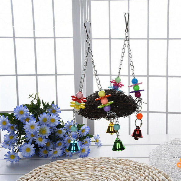 Handcraft Bird's Nest Toys For Birds parrots To Play Bite Climb Bird Swing  I8D8