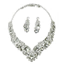 Luxury Rhinestone Crystal Earrings and Necklace Costume Bridal Jewelry Sets J5O3