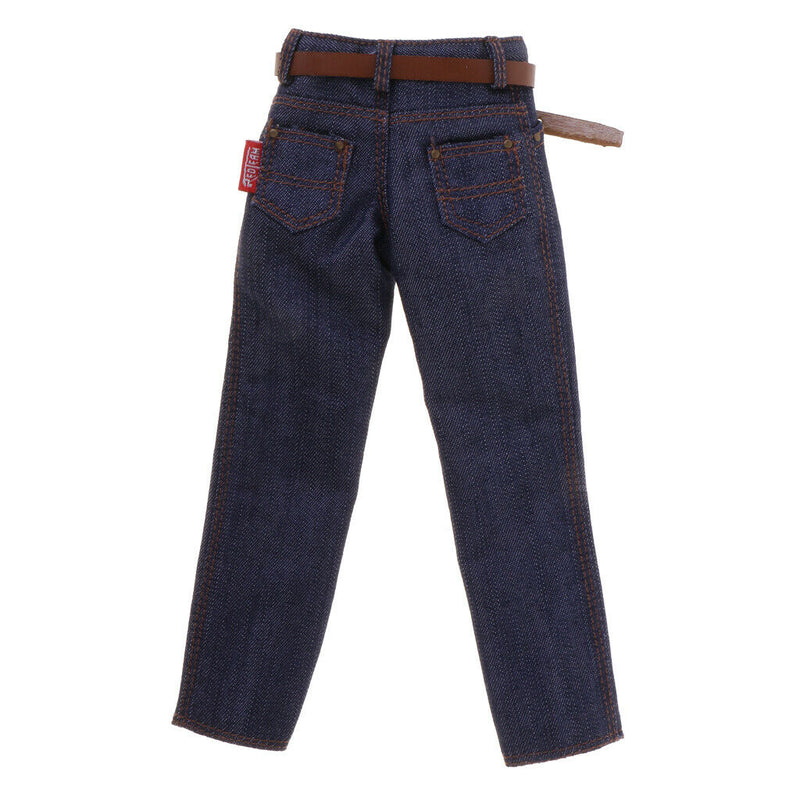 1/6 Scale Male Classic Denim Jeans Pants for 12'' Action Figures Body 2pcs