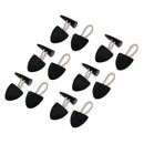 6x Retro Style Black Leather Horn Toggle Buttons Duffle Coat Craft Decor DIY