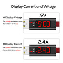 Voltage & Current LED Display Nylon Cellphone Micro USB Cable Charge Wire 1m