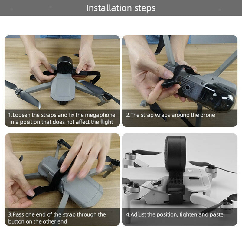 Wireless Speaker Megaphone w/Strap for DJI Mavic 2 Air 2 Mini 2 Mini Drone