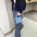Fashion Women Crossbody Handbag Female PU Totes Daily Shoulder Bags (Blue)