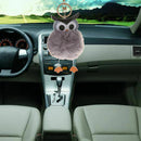 New Cute Pompom Fluffy Owl Keychain Faux Rabbit Fur Ball Women Bag Car Pend J1F2