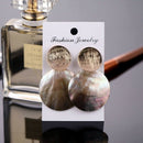 Fashion Round Shell Drop Dangle Earrings Metal Geometric Earrings For Women