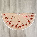 96cm Christmas Tree Skirt Carpet Xmas Tree Ornaments New Year Decor (Linen) A